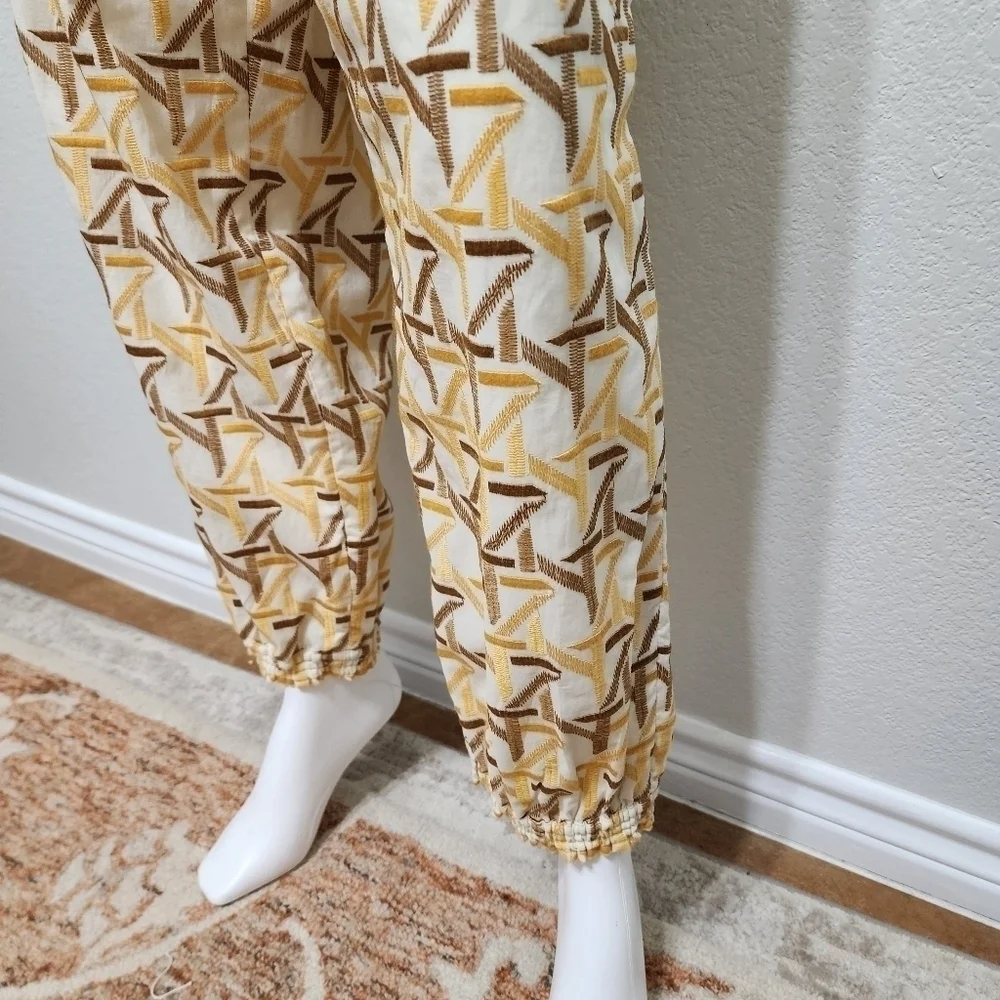 NWT Tory Burch Embroidered Cinched Ankle Pant Size 10